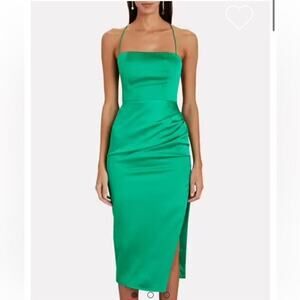 Manning Cartell Miami Heat Slip Dress Size‎ 6 Green Satin Tie Back Date Night